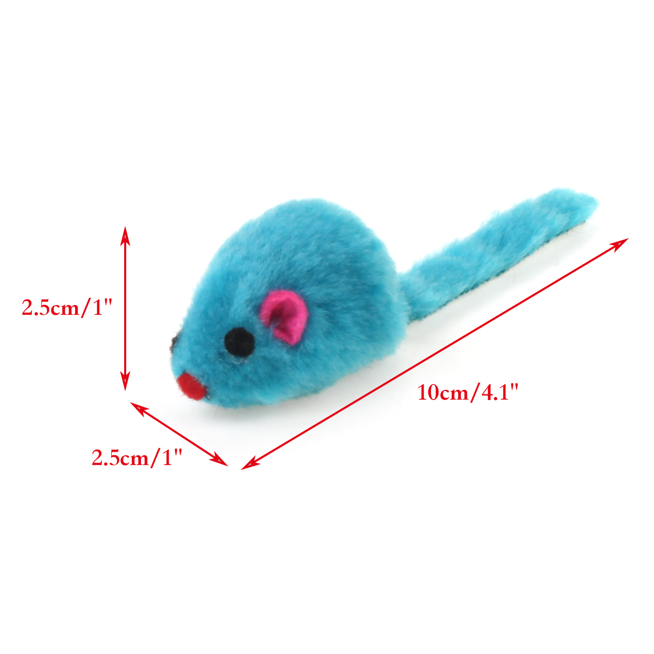 Chiwava 36PCS 4.1 Furry Cat Toy Mice Rattle Small Mouse Kitten Interactive Play Assorted Color 